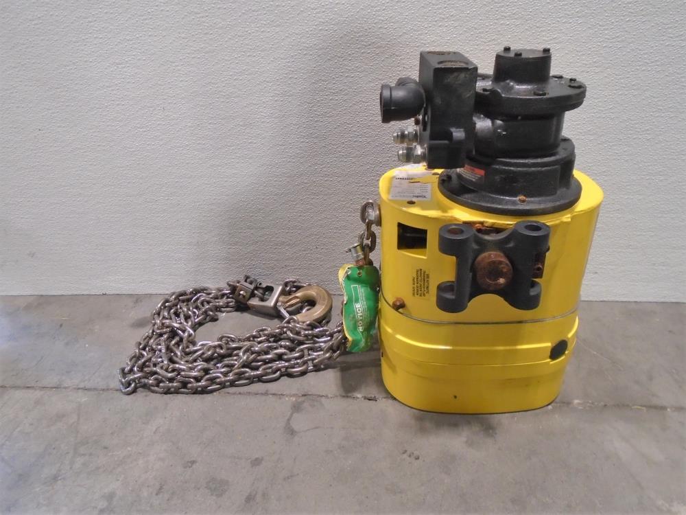 Yale 1/2 Ton Air Chain Hoist KALC5016, Brass Budgit Push Trolleys 905462 & Hose